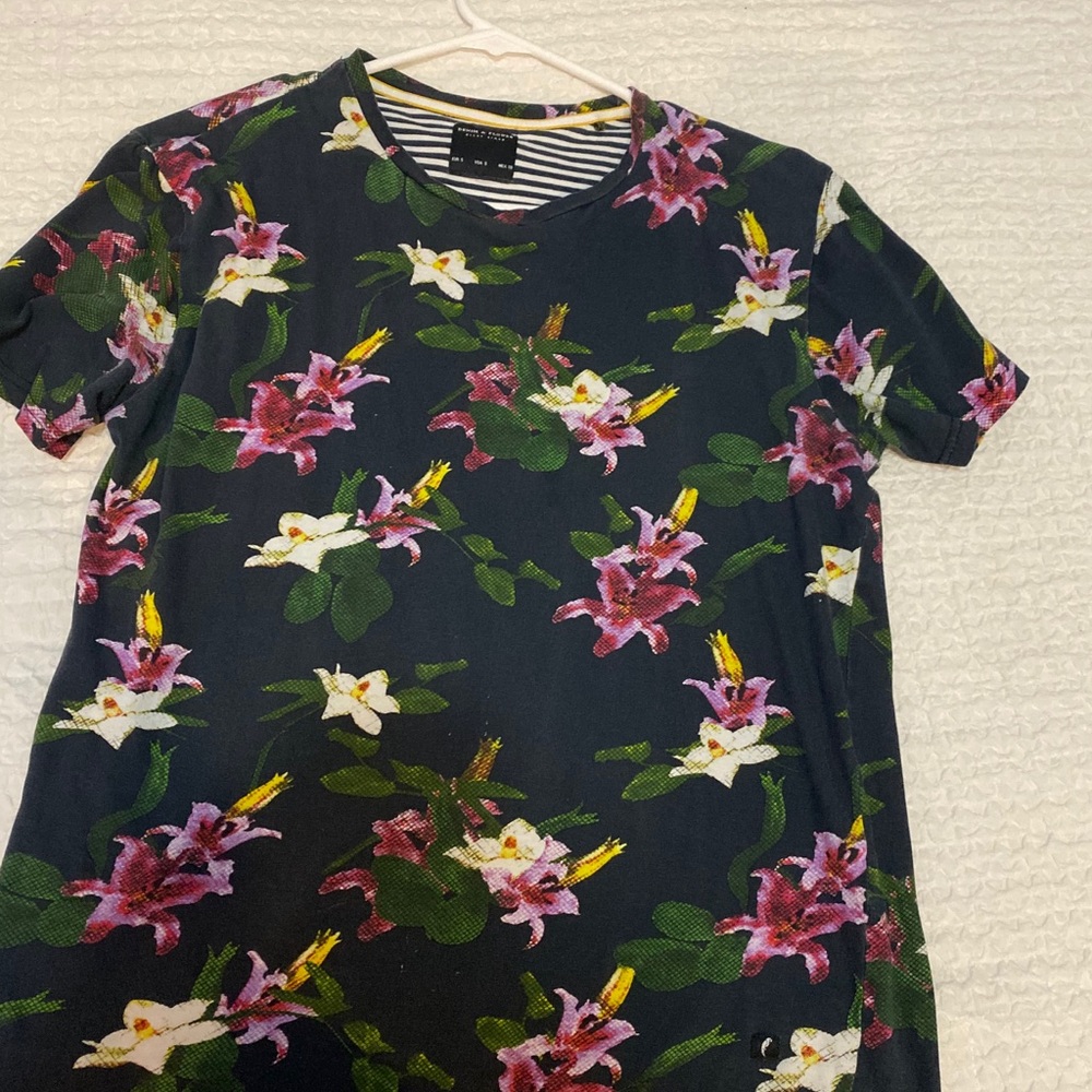 Denim and flower shirt